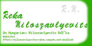 reka miloszavlyevits business card